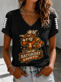 Women'S Football Print Short-Sleeve T-Shirt