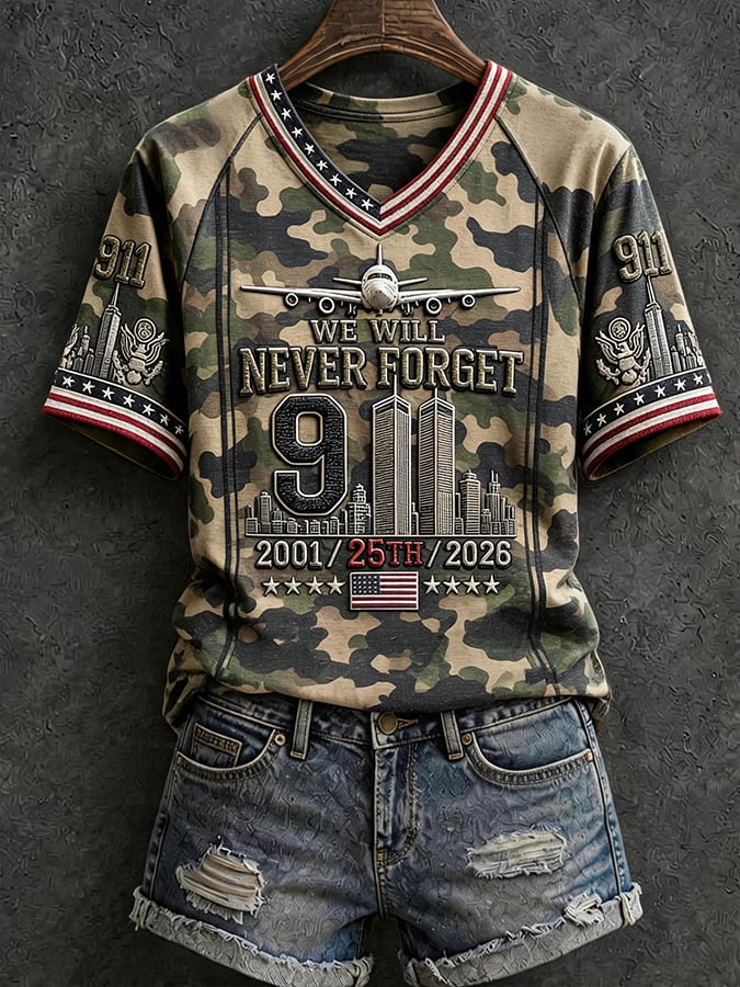 9.11 Never Forget Printed T-Shirts