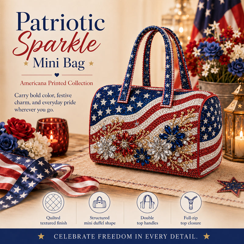 Women's Patriotic-Style Flag Florals Mini Bag