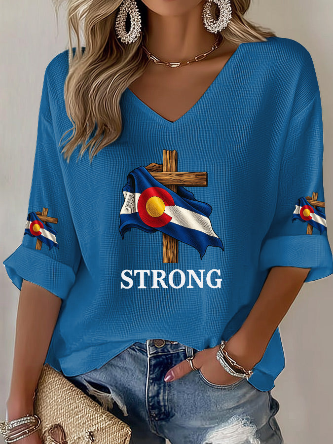 Women's casual Colorado waffle T-shirt