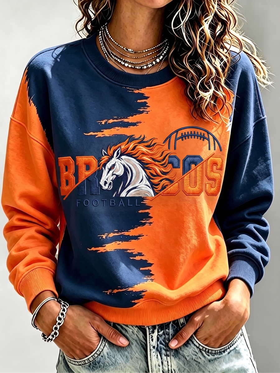 Women's Football Printed Casual Sweatshirt