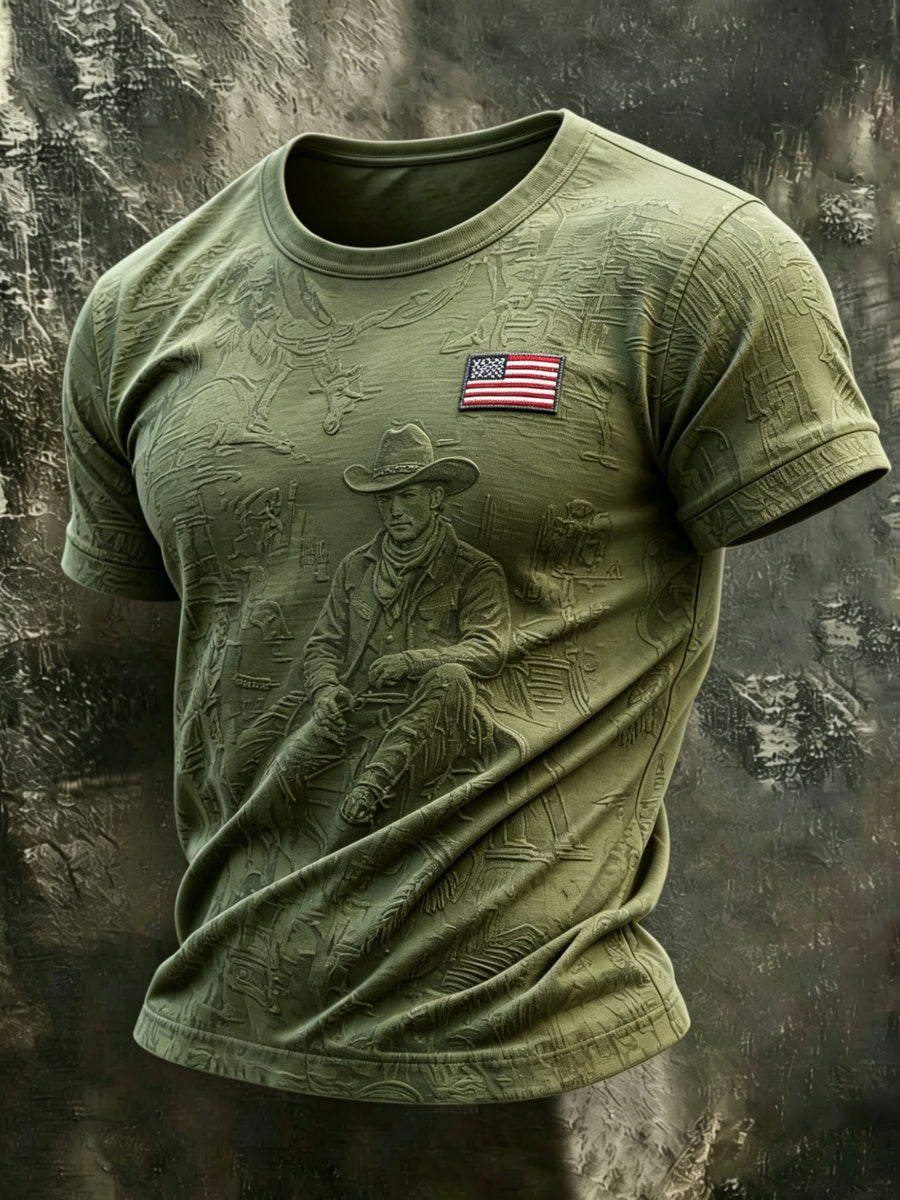 Vintage American Western-Style Men's T-Shirt