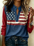 Women's Retro Independence Day We The People 1776-2026 Print Shirt