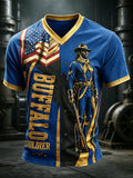 Men's Juneteenth Buffalo Soldier Cycling Art Print Top