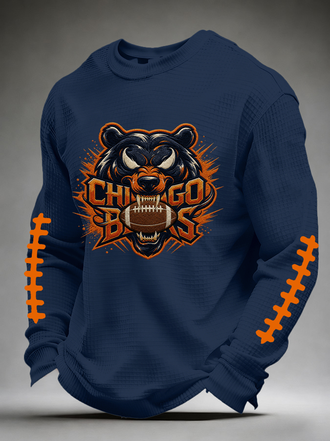 Men'S Football Printed Waffle T-Shirt