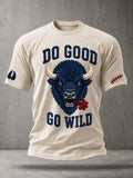 Men's football printed short sleeved T-shirt