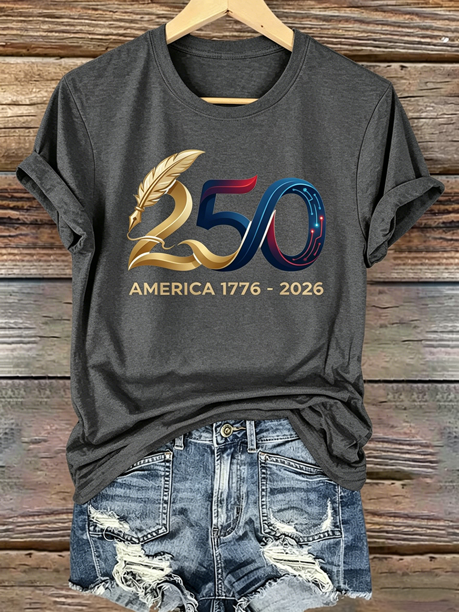 250Th Anniversary Printed Round Neck T-Shirt From The United States