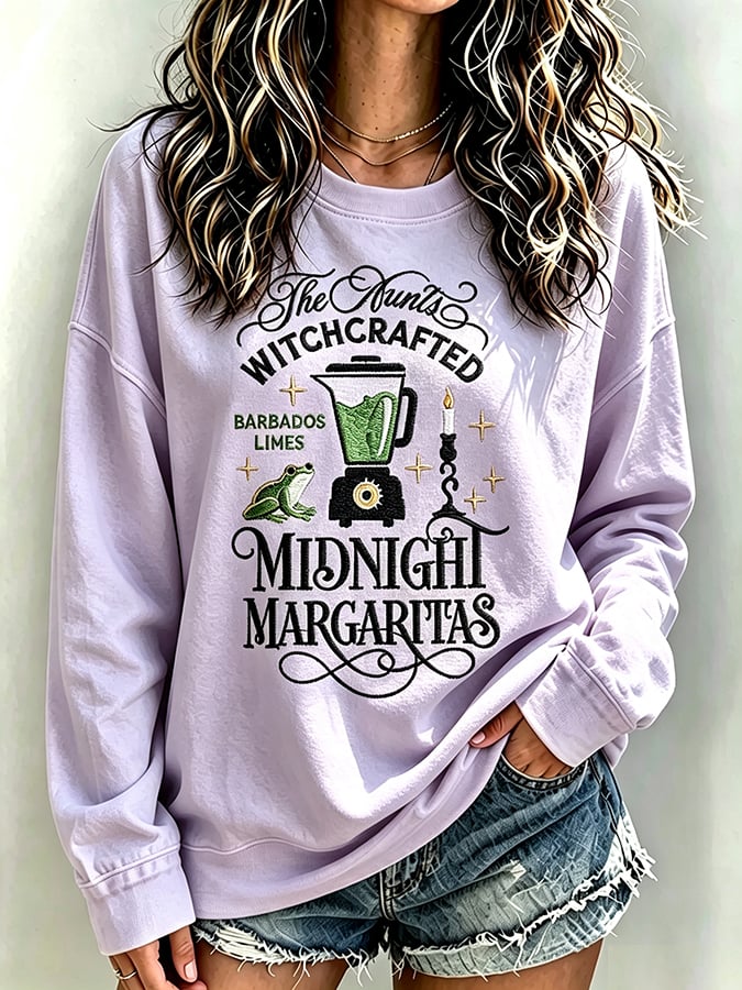 Women's Always Throw Spilled Salt Over Your Left Shoulder Print Casual Sweatshirt