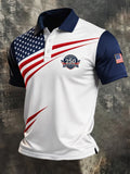 Men's America Flag Print Short Sleeve Top