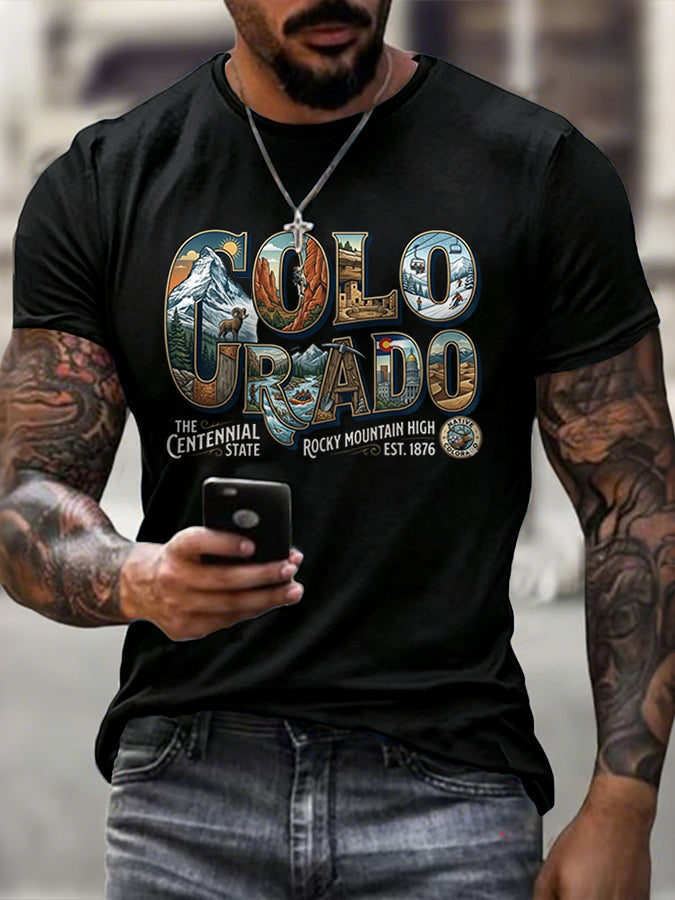 Male COLORADO STRONG Printed T-Shirt