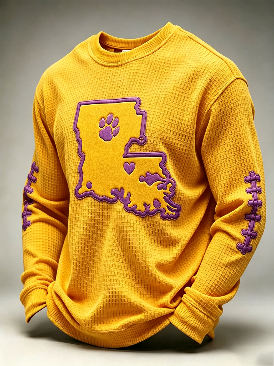 Men's Football Printed Waffle T-Shirt