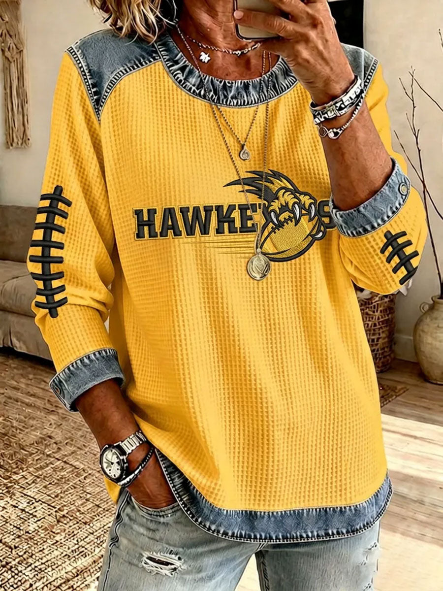 Women'S Football Printed Casual Long Sleeve Top