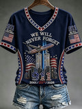 Women's 9.11 Never Forget Printed Casual Tops