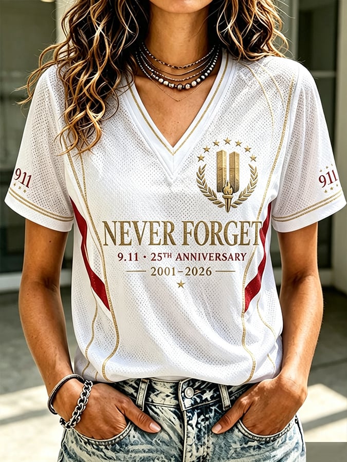 Women's 9.11 Never Forget Printed Casual Tops