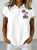 Women's Retro American Flag 250th Anniversary Print Casual T-Shirt