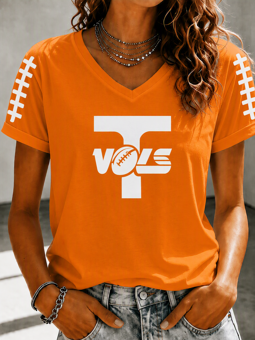 Women'S Football Print Short-Sleeve T-Shirt