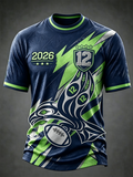 Men's Football Print Short Sleeve T-Shirt