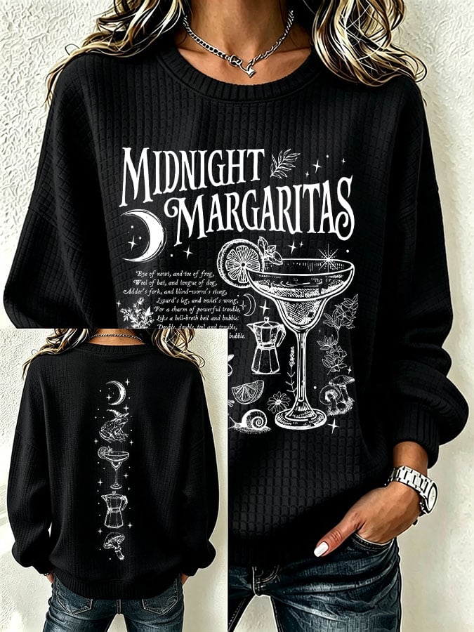 Women's Midnight Margaritas Print Hooded Sweatshirt