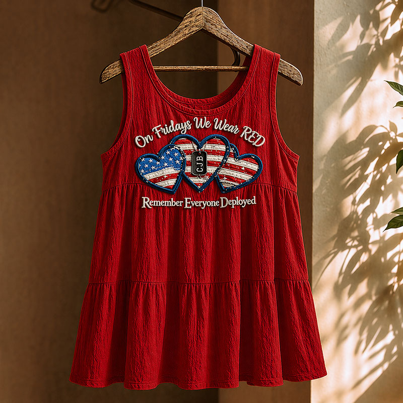 Women's Red Friday Printed Tank Top