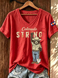 Women'S Colorado Strong Printed V-Neck T-Shirt