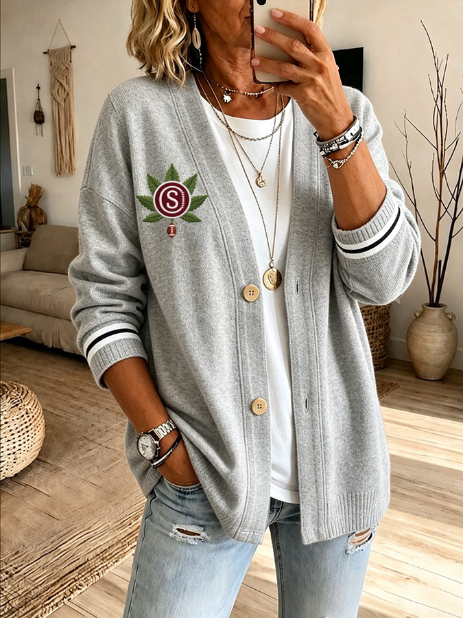 Women'S University Football Fan Cardigan