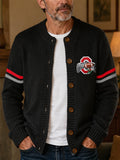 Men'S Casual Football Knitted Cardigan Top