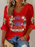 Women's One Nation Under God 250 Years Strong Print T-Shirt