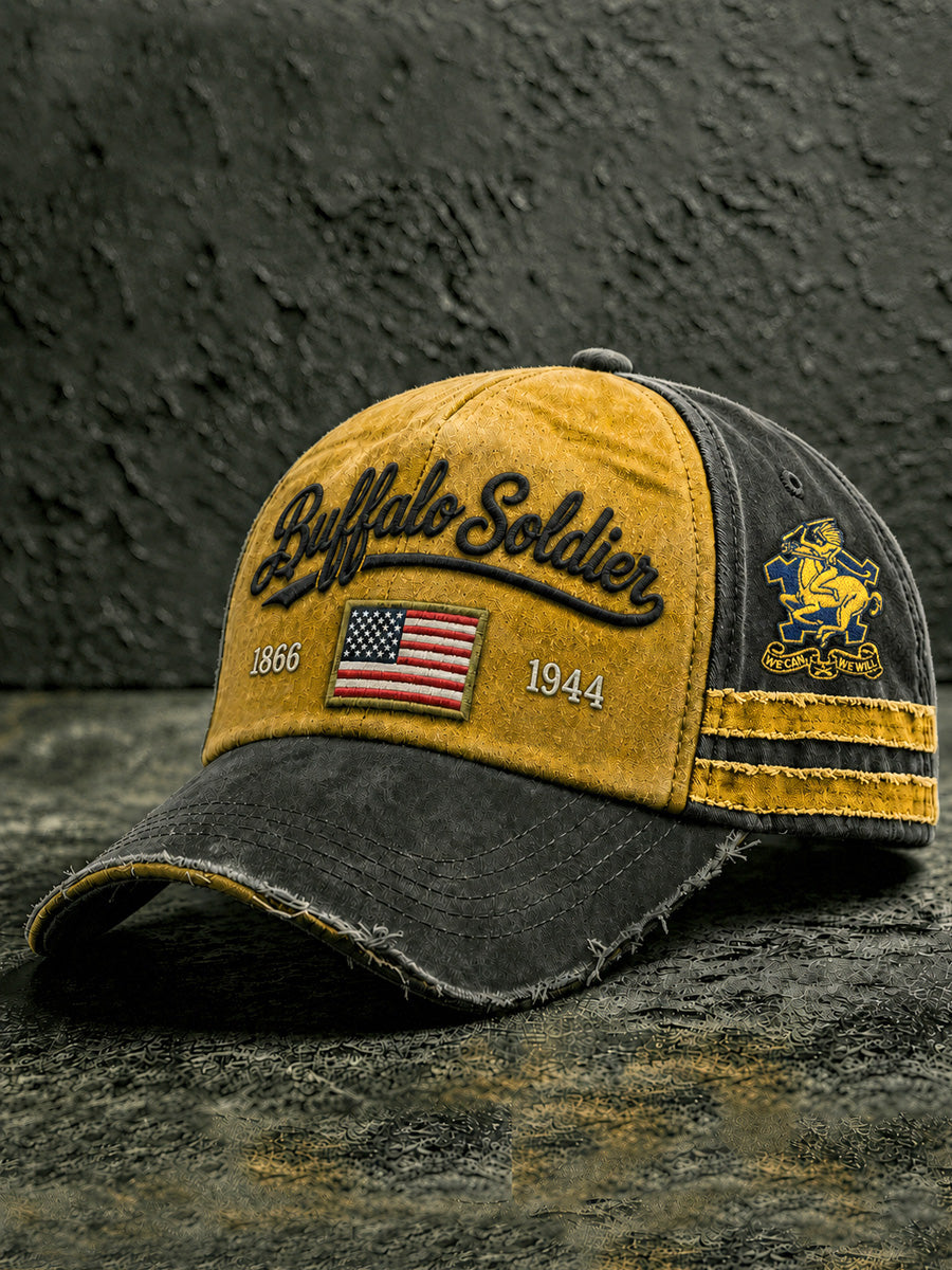 Retro Buffalo Soldier Art Print Casual Cap