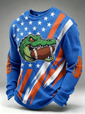Men'S Football Printed Waffle Sweatshirt