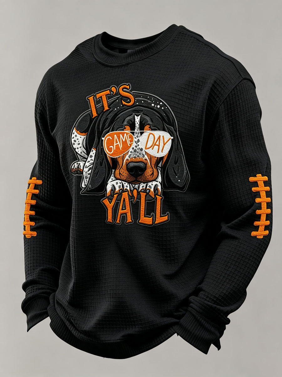 Men'S Football Printed Waffle T-Shirt