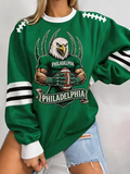 Women's Football Printed Casual Sweatshirt