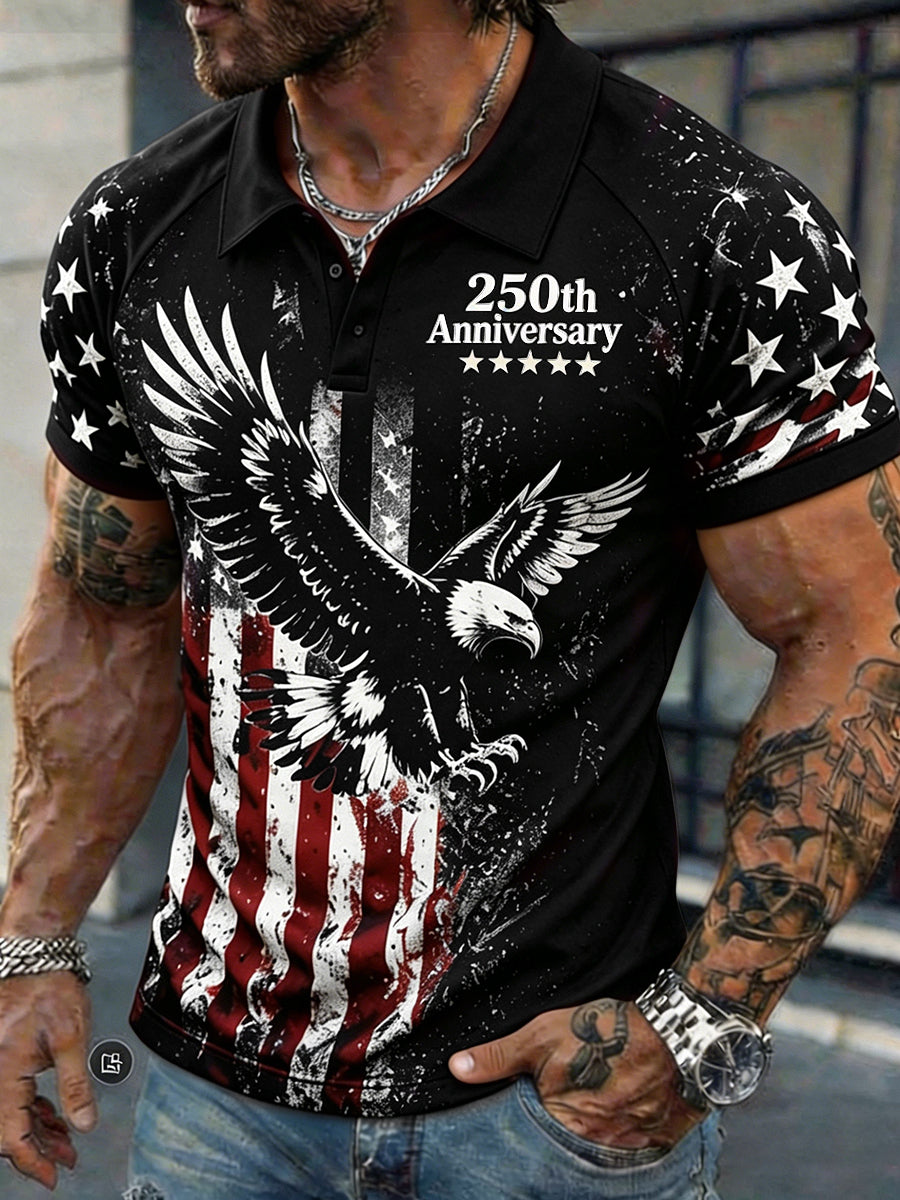 Men's 250th Anniversary Eagle American Flag Polo Shirt