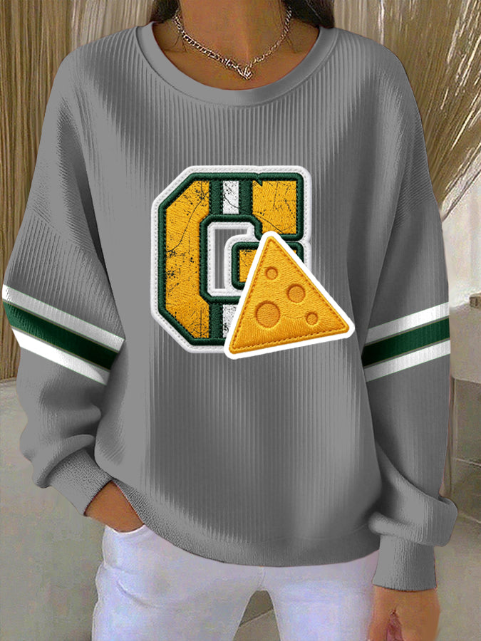Women'S Football Print Casual Sweatshirt