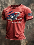 Men's American Flag Printed Casual T-shirt