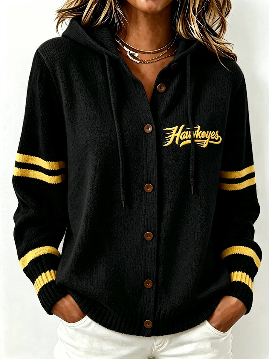Women'S Football Fan Printed Casual Hooded Sweatshirt