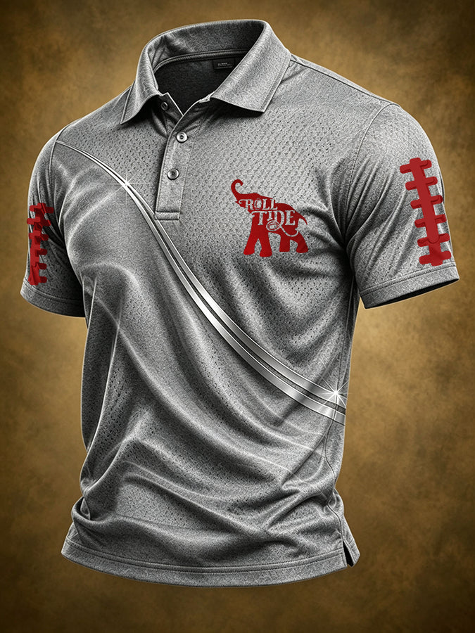 Men'S Retro Rugby Collar Polo T-Shirt