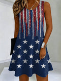 Women's American Flag Printed Dress