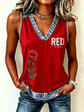 Women's Red Friday Printed Tank Top