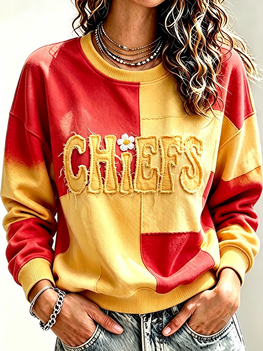 Women's Football Printed Casual Sweatshirt