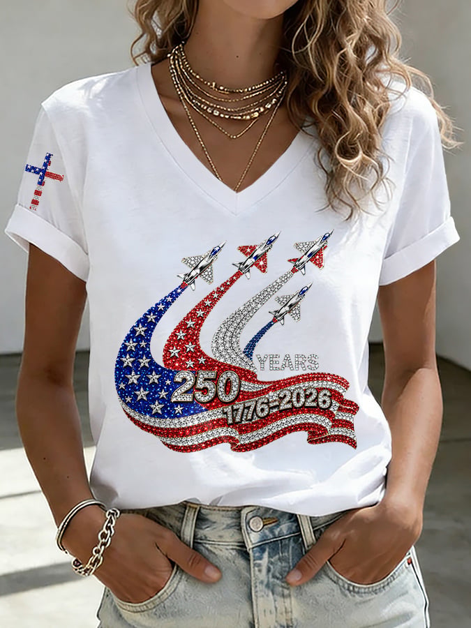 Women's America 250 Years 1776-2026 Print Casual T-shirt