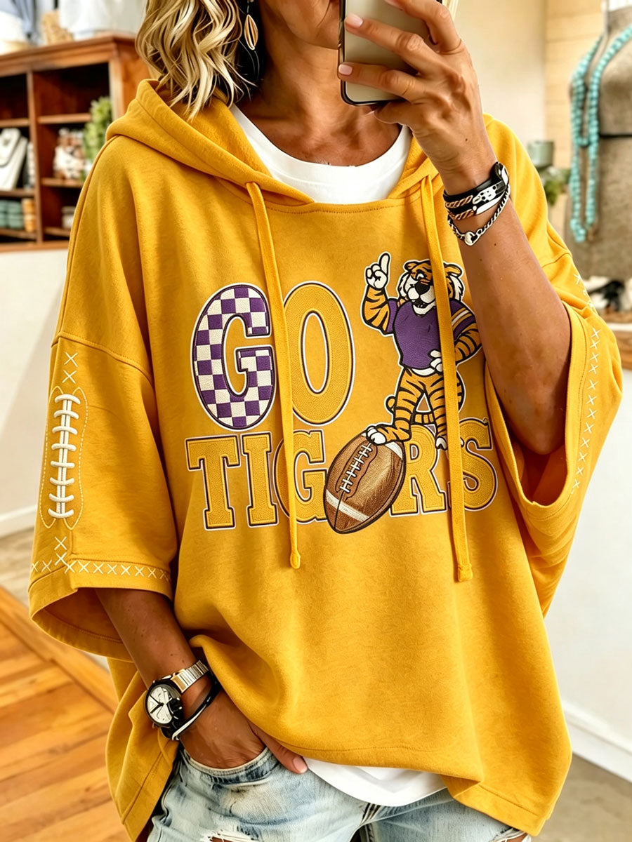 Women's Football Printed Casual Hoodie