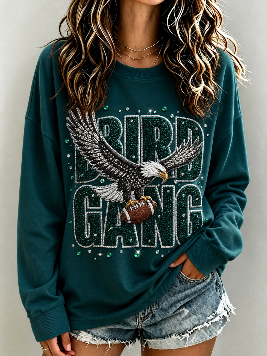 Women's Football Printed Casual Sweatshirt