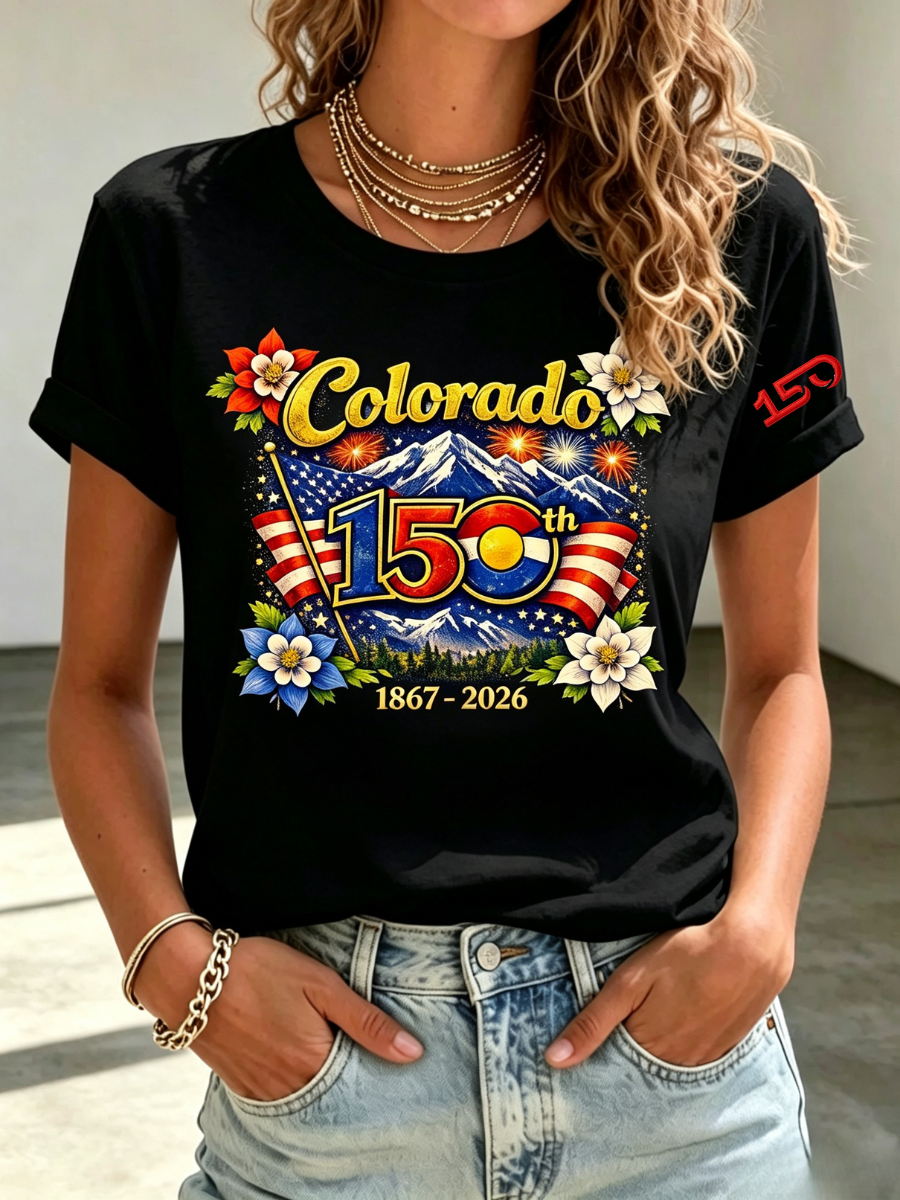 Women's Colorado 150years Anniversary Casual T-shirt
