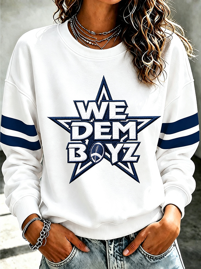 Ladies' Rugby Printed Round Neck T-Shirt