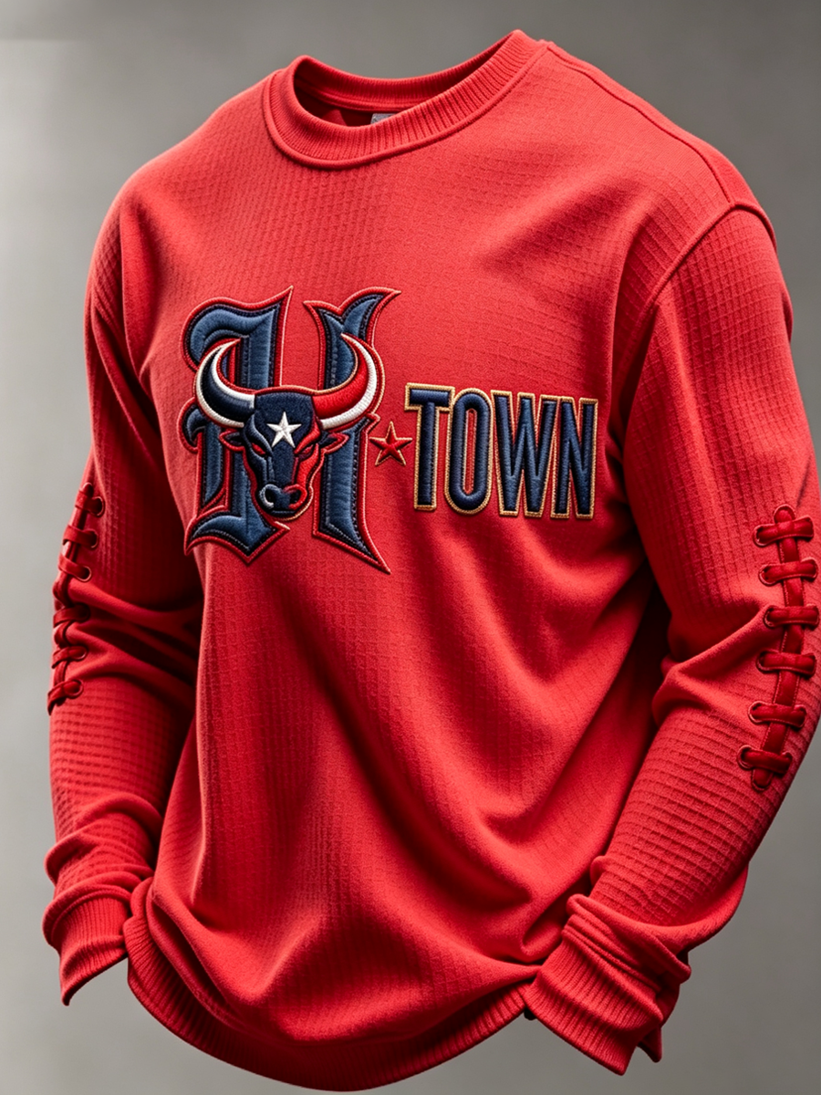 Men's Football print waffle T-shirt