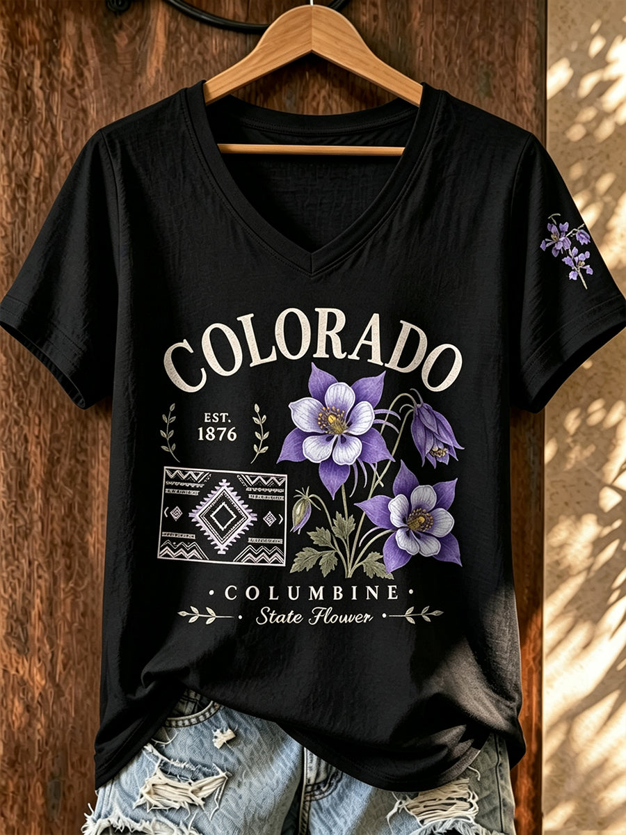 Women'S Colorado Printed V-Neck T-Shirt