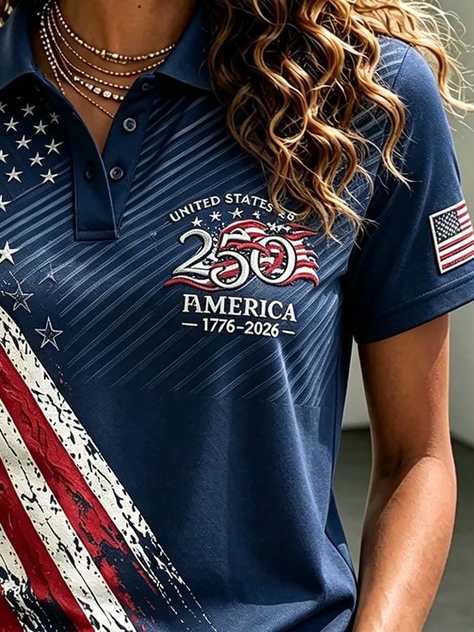 Women'S Independence Day Print Short-Sleeve Top