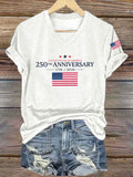 Women's 250th Anniversary American Casual Printed Short-Sleeve T-Shirt
