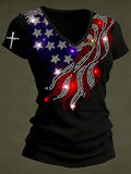Women's American 250th Anniversary Commemorative Print Casual T-Shirt