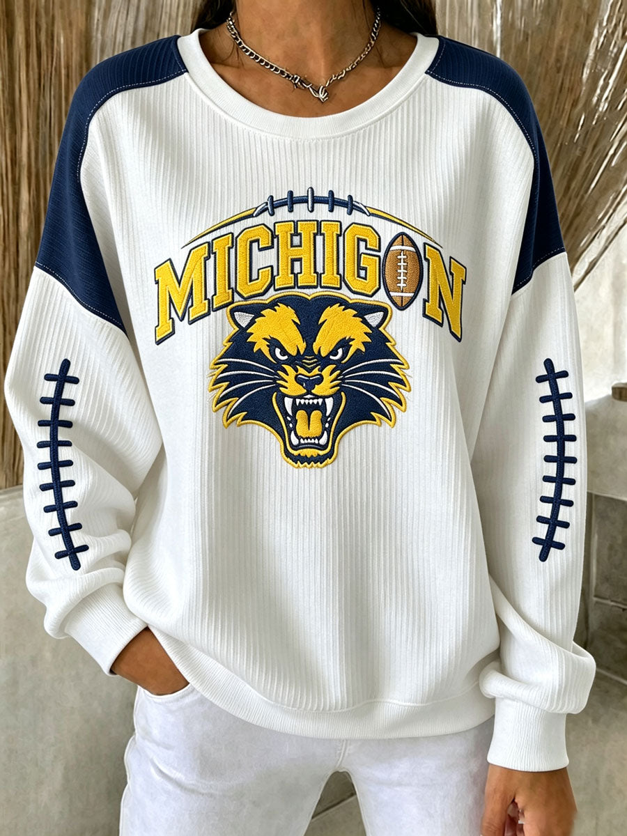 Women'S Football Print Casual Sweatshirt